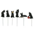 thumbnail image 3 of Décor de Chat Noir, Mignon Chat Noir Statuette Pieu Design Assorti Style 6Pcs pour l'Extérieur, 3 of 8