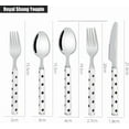 thumbnail image 2 of LANFENG Spotted Handle Kitchen Stainless Steel Silverware Tableware Flatware Cutlery Set Steak Knife Fork Spoon Teaspoon, 2 of 8