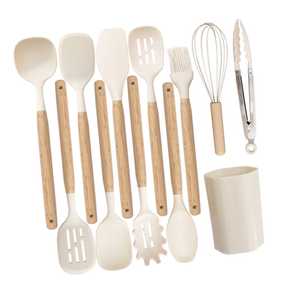 Ergonomic Handle Kitchen Utensils Set Silicone Materials Heat Resistant Up To 200C Safe Cooking Tool For Home Use
