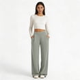 thumbnail image 5 of Ixbnca Women's Sports Pants Loose Pleated High Waist Pockets Yoga Pants Dressy Wide Leg Casual Business Trousers, 5 of 7