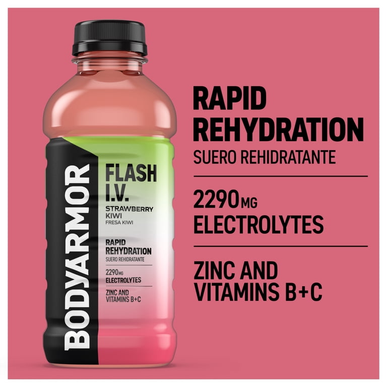 Bodyarmor Flash I.V. Strawberry Kiwi Sports Drink, 20 fl oz, 4 Pack photo 4