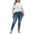 thumbnail image 3 of Gocolloa Womens Plus Size Boat Neck Short Sleeve T Shirts Slim Fit Summer Dressy Tops Tee White 3X, 3 of 6