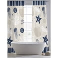 thumbnail image 5 of Navy Blue Coastal Sheer Curtains 108 Inch Length 2 Panels Set for Living Room/Bedroom, Ocean Nautical Starfish Coral Striped Curtain Sheers Drapes Rod Pocket Curtains Window Treatment 52''x108''x2, 5 of 7