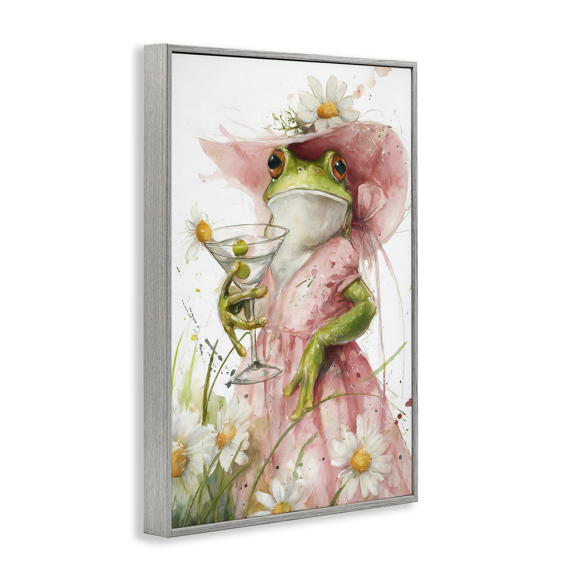 Stupell Industries Martini Hoppy Hour Gray Framed Giclee Art, design by Tina LeCour
