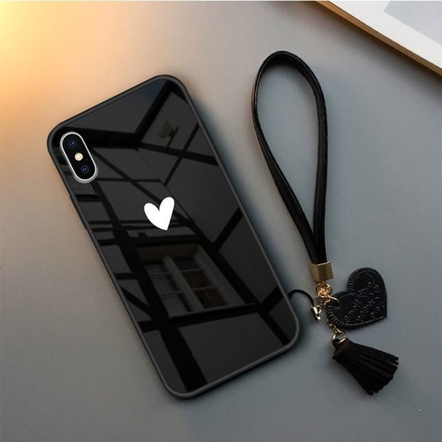 Funda de vidrio templado para IPhone 12 11 Pro Max 14 Se 2020, funda dura para IPhone 13 14 12 6 6S 7 8 Plus X Xr Xs Max SE2, correa Tan Jianjun unisex