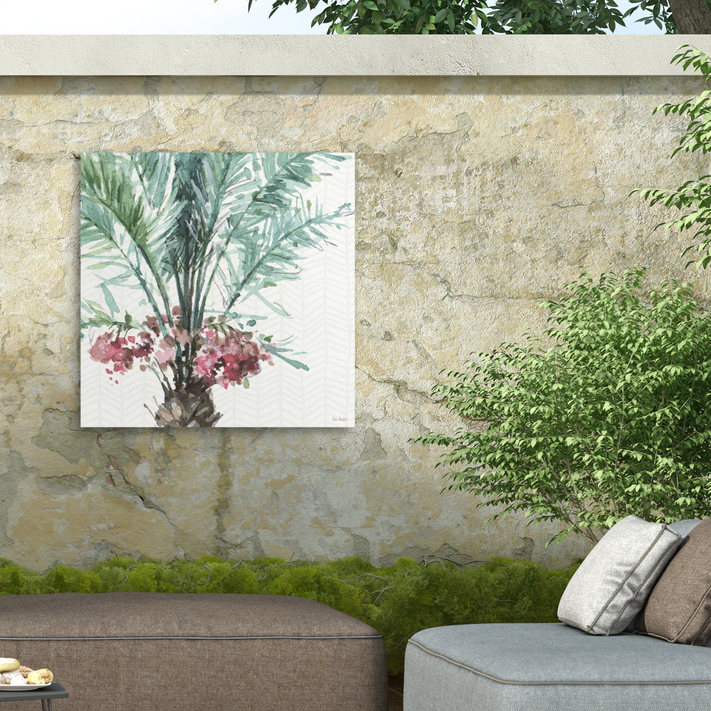Lisa Audit 'Mixed Greens V' Outdoor Canvas 18x24
