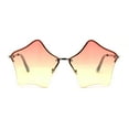 thumbnail image 1 of Womens Rimless Star Shape Hippie Groove Pimp Sunglasses Pink Yellow, 1 of 4