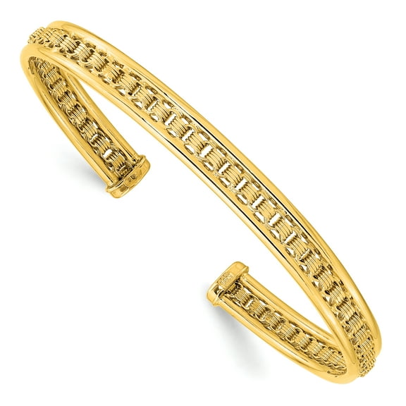 Primal Gold 14 Karat Yellow Gold Textured Cuff Bangle