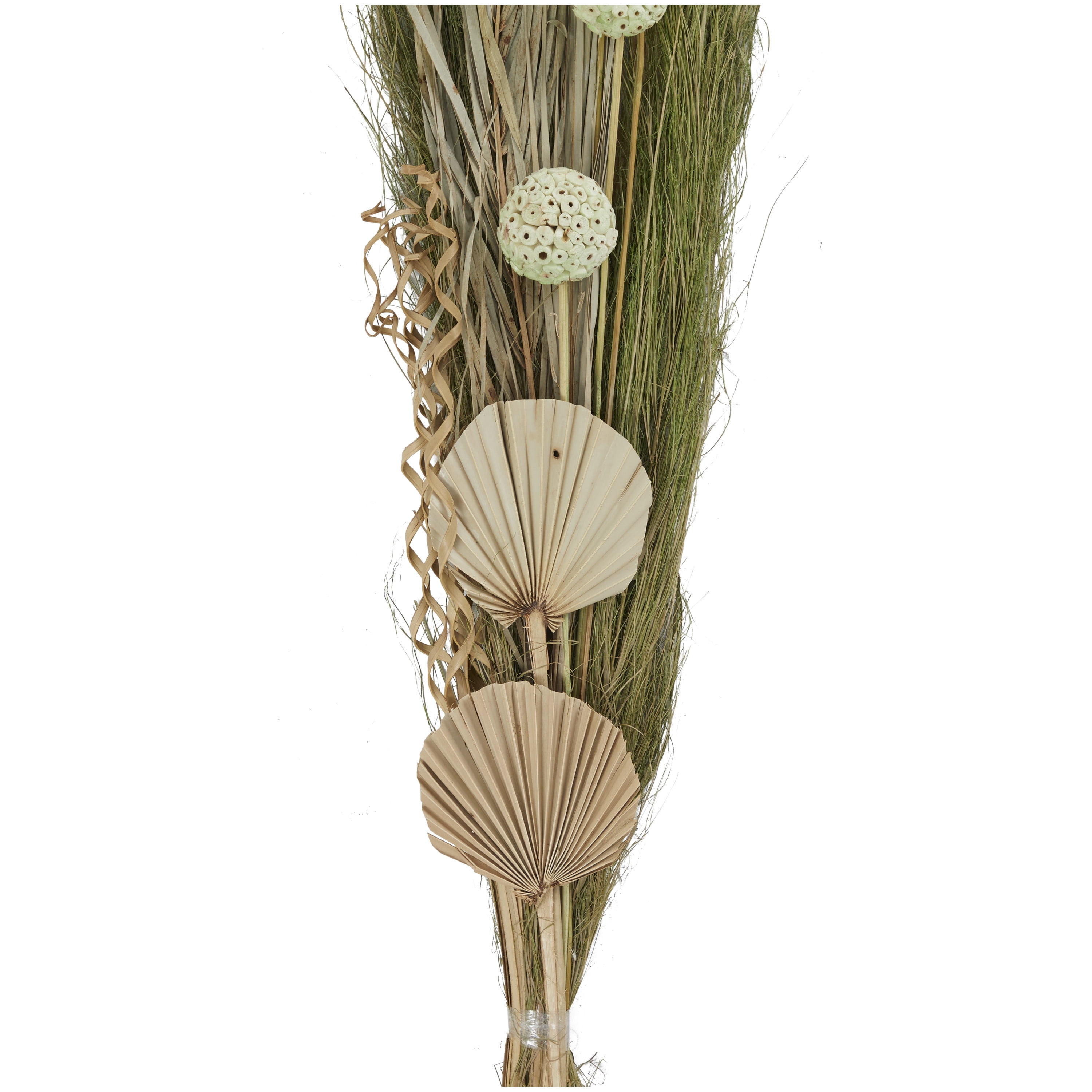 60" Handmade Tall Assorted Bouquet Dried Plant Natural Foliage Pampas Grass Bouquet with Palm Leaf Accents, by DecMode
