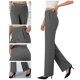 thumbnail image 4 of Pincandy Women's Solid Color Gabardine Pants - Elastic Waist with Unique Leg Line Design, Loose Fit with Side Pockets, Ideal for Casual & Active Lifestyles, 4 of 7
