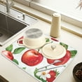 thumbnail image 2 of Yayeee Dish Drying Mat for Kitchen Counter 18" x 24" Microfiber Super Absorbent Coffee Decorative Pad, Apple Pattern, 2 of 9
