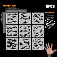 thumbnail image 2 of 9Pcs 9 Styles PET Hollow Out Drawing Painting Stencils for DIY Scrapbook Photo Album Mixed Shapes 150x150mm 9 styles 1pc/style 9pcs/set., 2 of 9