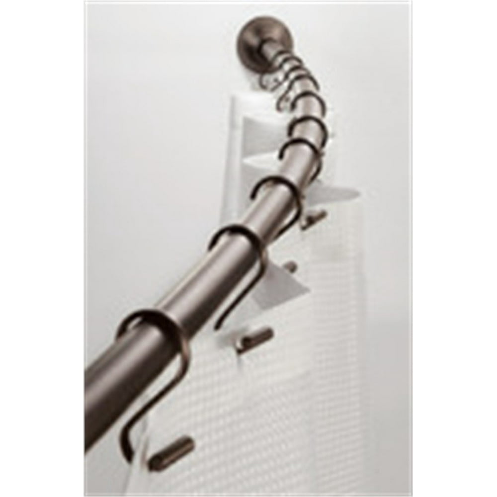 Interdesign 79070 41" 72" Bronze Wall Mount Curved Shower Curtain Rod