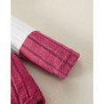 thumbnail image 6 of KIMI BEAR Newborn Baby Girls Outfit Set 0-3 Months Clothes Ruffle Long Sleeves Color Block Romper Bowknot Pants with Headband and Hat 4pcs Winter Clothing Pink, 6 of 9