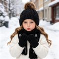 thumbnail image 2 of Little/Big Kids Winter Casual Hat Toddler Scarf and Glove Set with Knit Winter Hat, 2 of 6