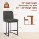 thumbnail image 4 of Qinaqin 24-Inch Bar Stools Counter Altura Backed Moderno PU Cuero Negro Metálico Frame Footrest Single Pack Gris, 4 of 7