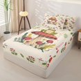 thumbnail image 2 of Erosebridal Cartoon Frog Zipper Queen Comforter Set with Fitted Sheet and 2 Pillowcases,Red Rustic Botanical Mushroom Zipper Bedding Set For Girls,Colorful Stars Reversible,4pcs, 2 of 7