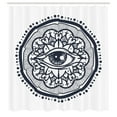 thumbnail image 3 of Ambesonne White Shower Curtain, Retro All Seeing Eye Art, 69"Wx84"L, Blue White, 3 of 5