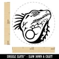 thumbnail image 2 of Spiny Green Iguana Lizard Head Self-Inking Rubber Stamp Ink Stamper - Green Ink - Medium 1 Inch, 2 of 7
