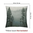 thumbnail image 4 of nygtbtfer  Forest Throw Pillow Cushion Cover, Panorama of a Valley and Mystic Forest of Pine Trees Natureme, Decorative Square Accent Pillow Case, Green Eggshell White, 4 of 7