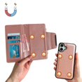 thumbnail image 5 of for iPhone 16 Plus Classic PU Leather Case, Shockproof Detachable Magnetic Inner Case Flip Wallet Kickstand Rugged Full Body Protection Card Slots Cover for iPhone 16 Plus, Rosegold, 5 of 11