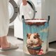 thumbnail image 5 of Balery Hot Air Balloon Guinea Pig Cesta de ropa redonda con asas, impermeable, independiente, para ropa, juguetes, dormitorio y familia-Medium, 5 of 6