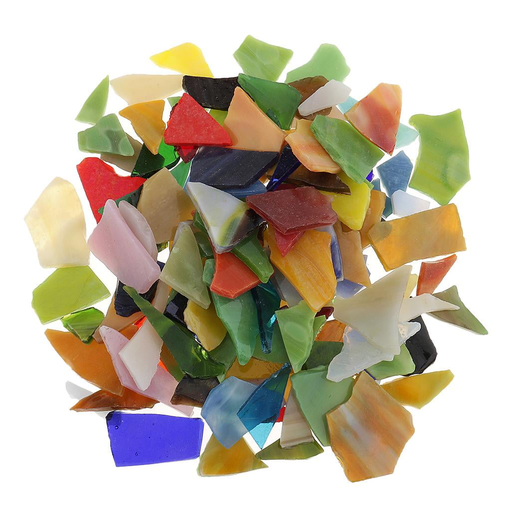 Milageto 2X 200g Assorted Irregular Glass Pieces Mosaic Tile Tessera for glass art craft