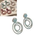thumbnail image 3 of Geometric Rhinestone Disc Dangle Earrings Elegant Fashion Lightweight Suitable for Party, Great Gift with Zinc Alloy and Rhinestone Construction, 3 of 7