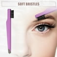 thumbnail image 3 of Unique Bargains Portable 2 in1 Eyebrow Shaping Tool Purple Stainless Steel Eyebrow Clip Eyebrow Brush for Women, 3 of 7