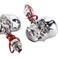 thumbnail image 3 of luces LED intermitentes con forma de calavera punk (plateadas, 67 x 47 mm, M10 mm) para la mayoría de las motocicletas. Accesorios de reequipamiento personalizados para motos de 12 V., 3 of 5