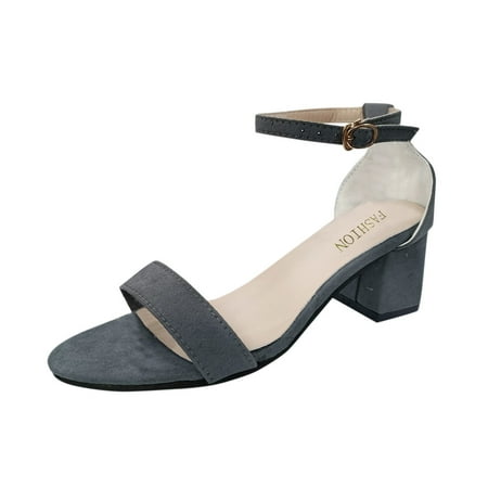 

Follure Girl women s casual shoes Sandals For Women Ladies Fashion Peep Toe Causal Shoes Hollow Out High Heels Grey 38