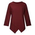 thumbnail image 4 of Clearance under 10.00 LYXSSBYX Womens Long Sleeve Dress Hot Sale Clearance Fashion Woman Long Sleeve Round Neck Solid Blouse Autumn Causal Pullover Tops, 4 of 8