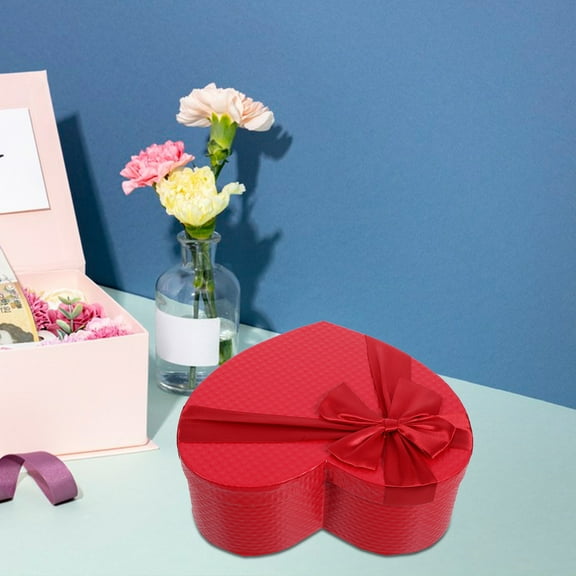 WRITWAA Heart-Shaped Storage Box with Lid, Reusable Decorative Box for Valentine's Day, Weddings, Bridal Showers, Anniversaries, Birthdays 9x7.8x3.5 In
