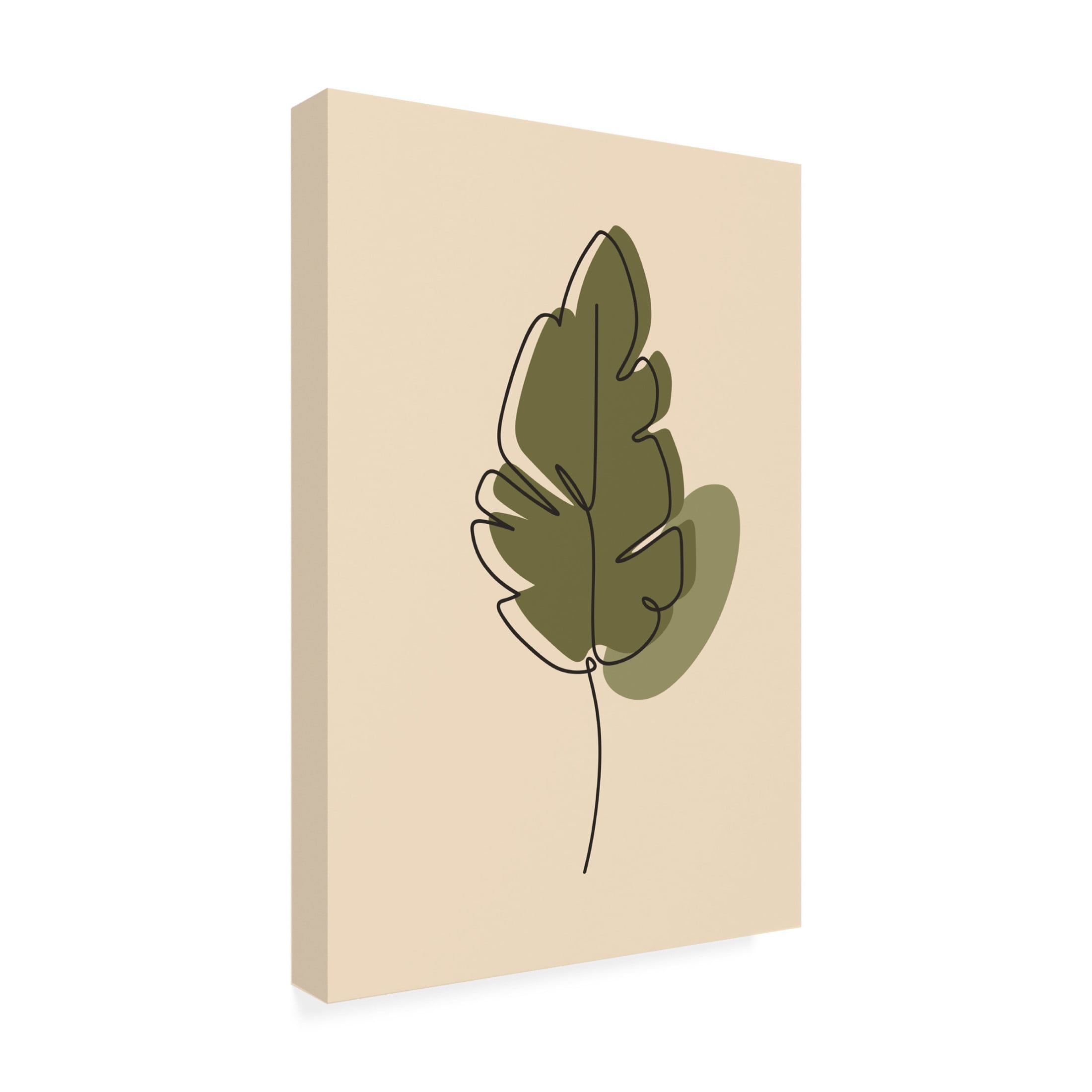 Trademark Fine Art jay stanley  Abstract One Line Leaf Drawing Iii Canvas Wall Art