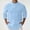 Light Blue-a, variant on Mens T-Shirt 3/4 Sleeve Crew Neck Henley Shirt Loose Fit Blue Shirt with Button Summer Vacation Beach Shirts