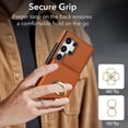 thumbnail image 3 of Allytechgroup Wallet Case Cover for Samsung Galaxy S25 Ultra, with Ring Holder Cards Slots Premium PU Leather TPU Back Cover Shockproof RFID Blocking Phone Case for Samsung Galaxy S25 Ultra, Brown, 3 of 7
