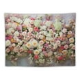 thumbnail image 5 of GOSMITH  Floral Wall Tapestry for Girls, Colorful Pink Yellow Rose Flower Hanging Bedroom, Romantic Spring Aesthetic Beach Blanket College Dorm Home Decor (71" W X 60" H), 5 of 7