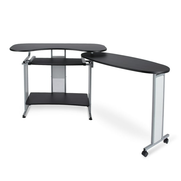 BELLEZE Expandable LShaped Computer Desk w/ PullOut Keyboard and