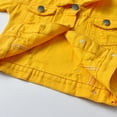 thumbnail image 6 of Povozer Toddler Boy Denim Shirt Jackets Vintage Jeans Jacket Baby Outwear(Yellow,5-6Y), 6 of 6