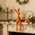 thumbnail image 4 of Xecvkr Flocked Sitting Bunny Resin Figurine Living Room TV Wine Cabinet Decorative Home Ornament Layered Accent Orange 1 Piece Orange, 4 of 6