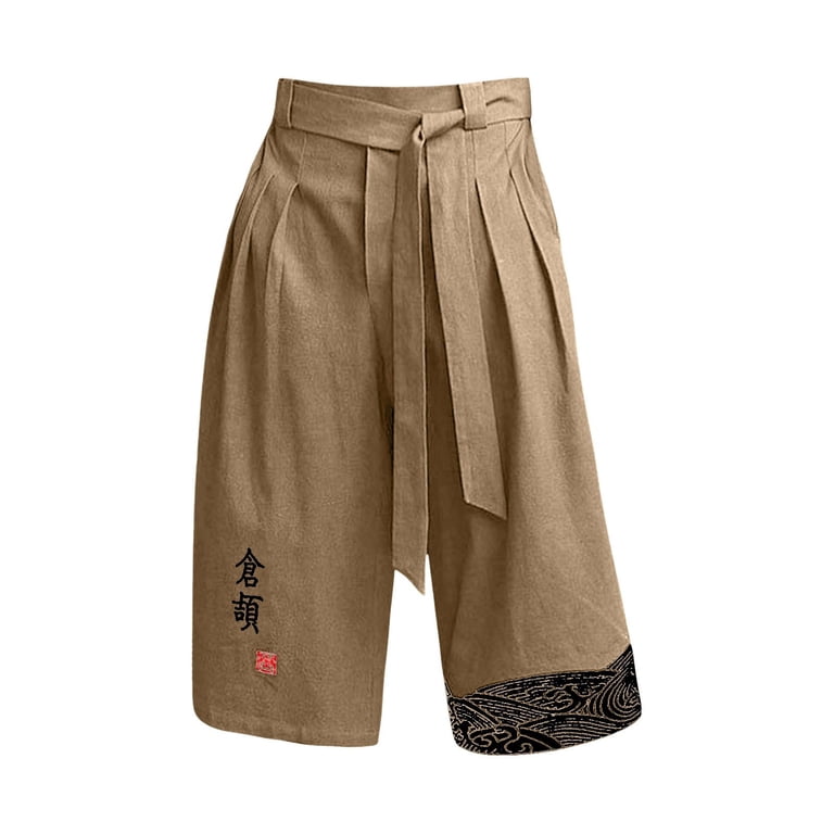 XXWXYD Boys Japanese Style Kimo𝗇o Pants, Linen 𝖢apri Traditional