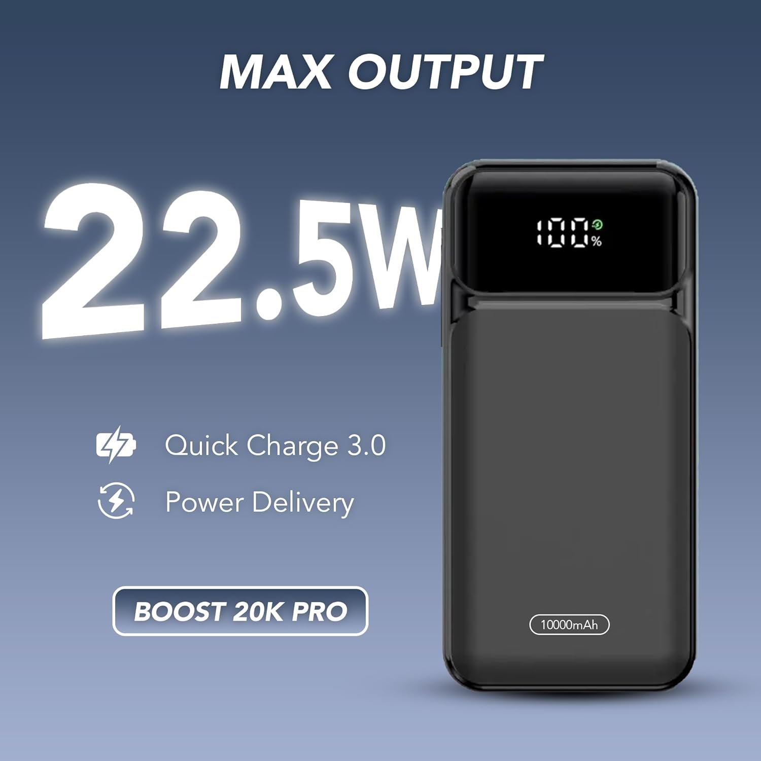 Nazarian Portable Charger Power Bank 10000mAh - Fast Charging Battery Pack - Portable with Built-in Cable, LED Display, Type-C & USB-A Ports, Travel Essentials Portable Phone Charger for Phones
