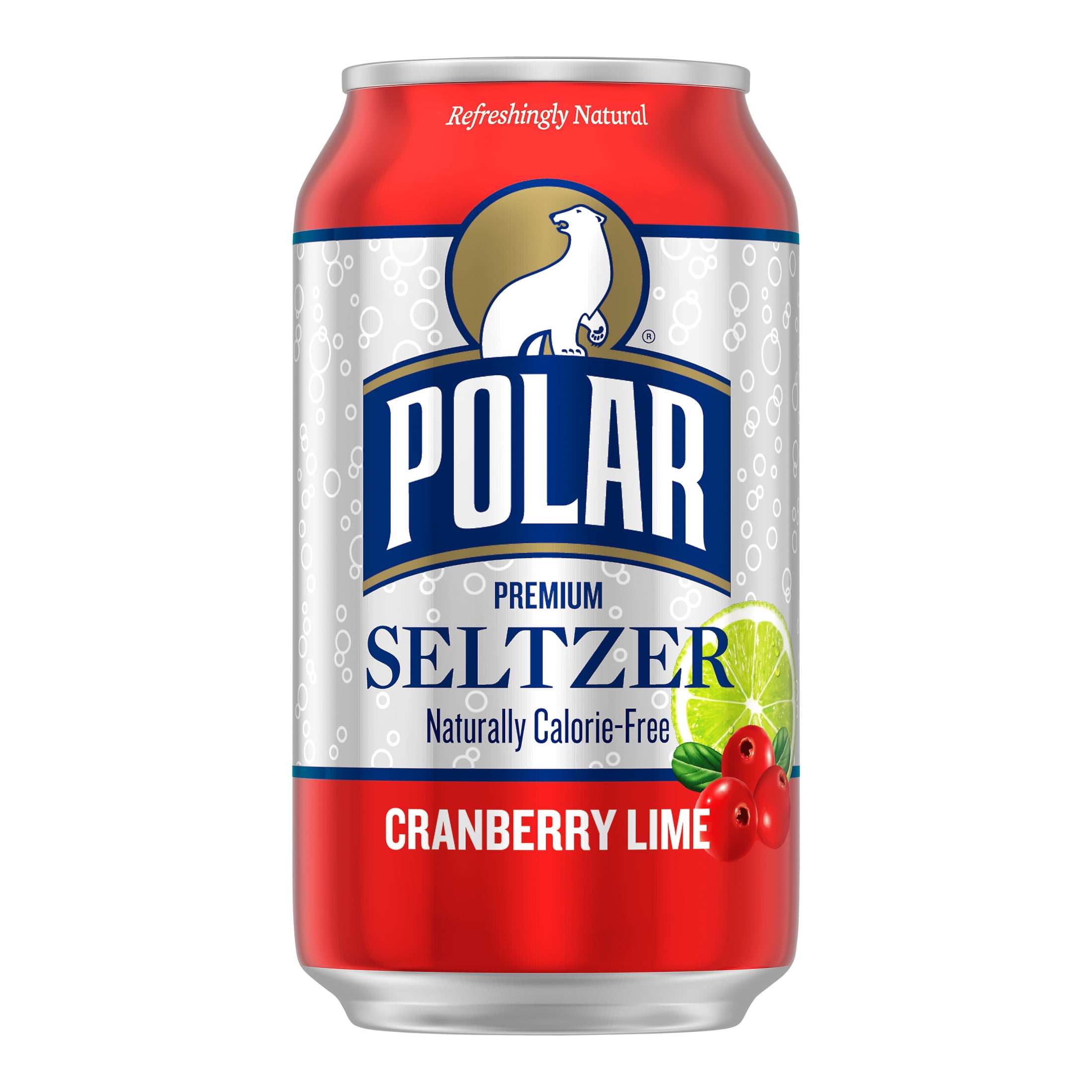 Polar Zero Calorie Cranberry Lime Sparkling Seltzer Water, 12 fl oz, 8 Pack Cans