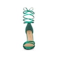 thumbnail image 6 of BLISSFUL STEP Lace Up Open Toe Stiletto Heeled Sandals for Women Green 8.5, 6 of 7