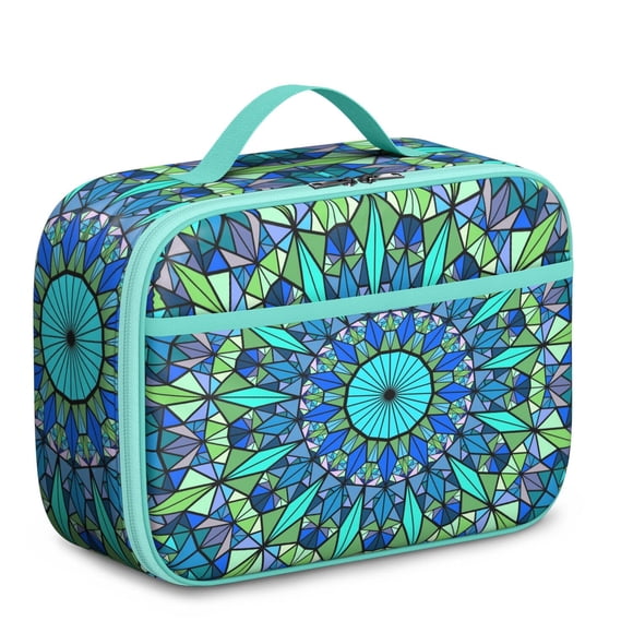 Sac à Lunch Isotherme Portable avec Design Mandala Coloré Abstrait – Pochette à Lunch Légère et Lavable pour Voyage, École et Garderie