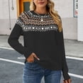 thumbnail image 2 of IROINNID Reduced Womens Sweater Round Neckline Pullover Sweater Print Leisure Short Length Long Sleeve Retro Knitting Sweater, 2 of 6