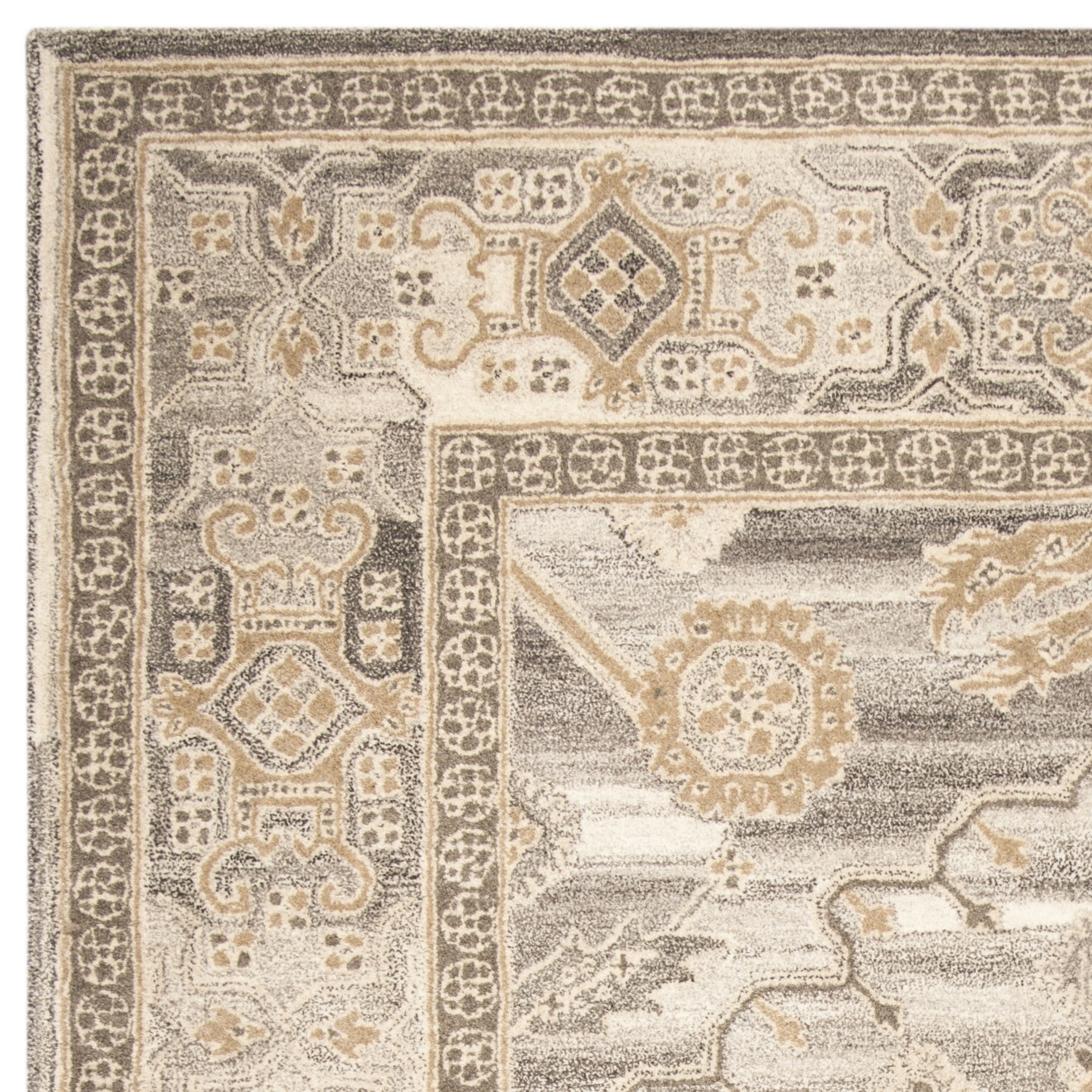SAFAVIEH Wyndham Keighley Geometric Wool Area Rug, Light Grey, 8' x 10'