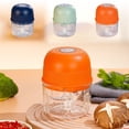 thumbnail image 1 of Mini triturador de ajo | Procesador de alimentos inalámbrico tipo C recargable 260ml | Base antideslizante de plástico para picar carne | Azul, Verde, Naranja | Ventana portátil, eficiente y, 1 of 6