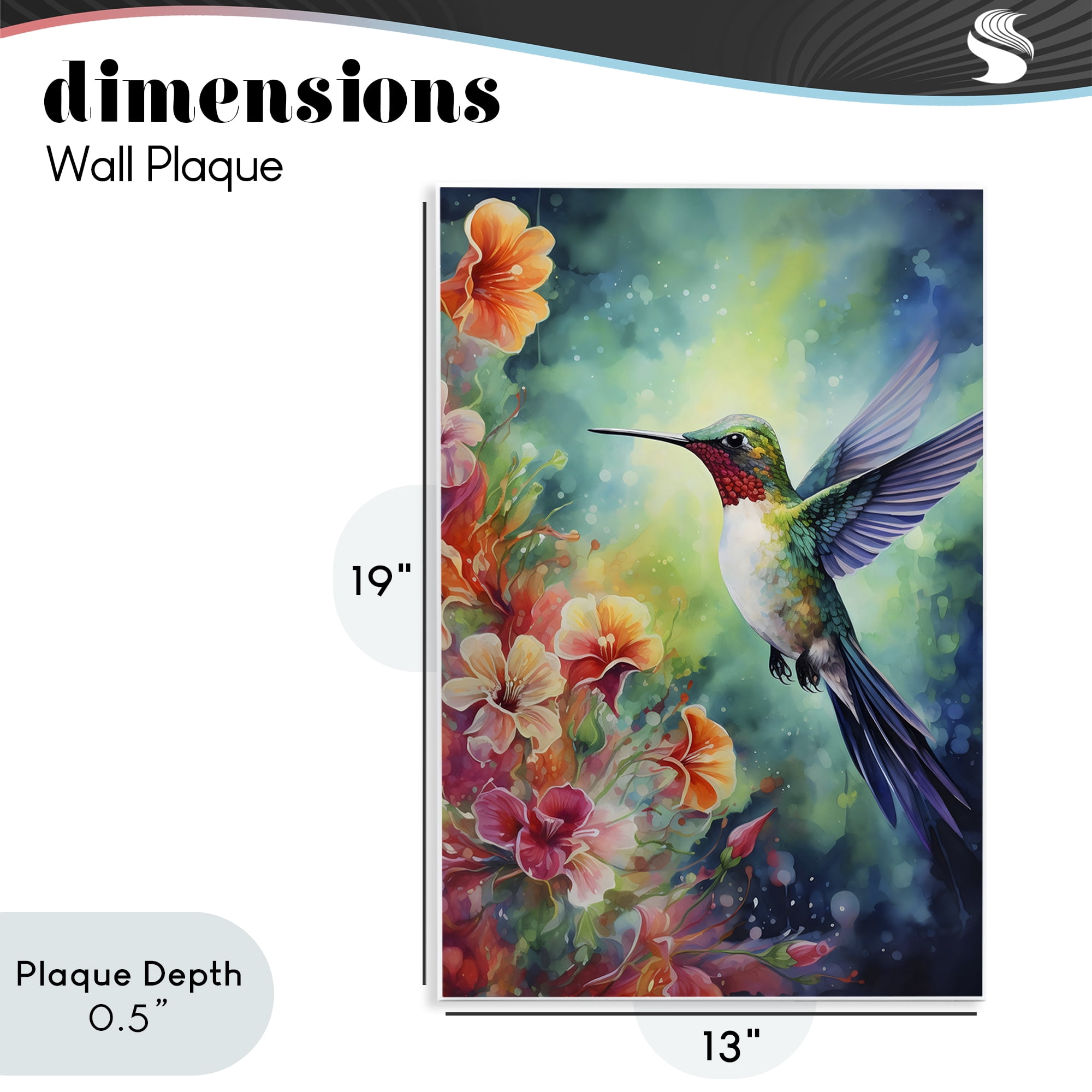 Stupell Industries Fluttering Hummingbird & Radiant Blossoms Wall Plaque Art, design by Creative Studio