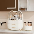 thumbnail image 2 of Makeup Organizers and Storage Make up Organizer for Vanity Cosmetics Skincare With Lid and Drawers Display Cases for Countertop Bathroom Women Teenager Girl Gifts(White+Brush Holder), 2 of 9